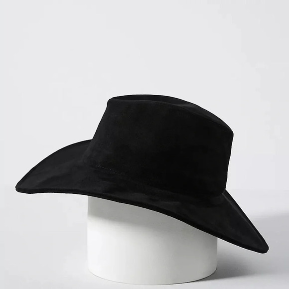 NWT Anthropologie San Diego Hat Company Black Faux Suede Fedora - Picture 5 of 11